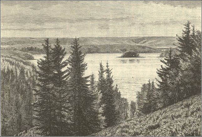 Silkeborg-søerne. Illustration fra den originale tyske udgave fra 1890
