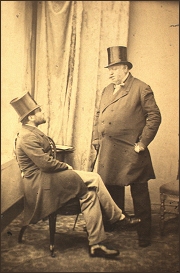 Gabriel Sibbern og Michael Drewsen fotograferet ca. 1865 af Georg E. Hansen i Kbh