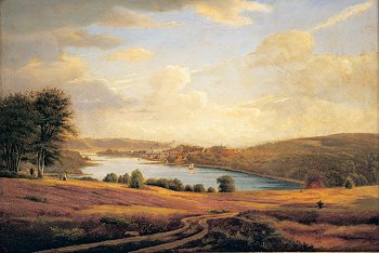 Silkeborg set fra Fruens Bænk 1861